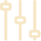 Audio mixing board icon with three vertical sliders representing sound control or editing