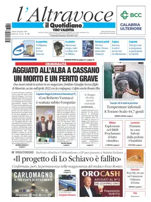 Prima Pagina "Il Quotidiano del Sud | Vibo Valentia"