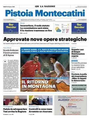 Prima Pagina "La Nazione | Pistoia Montecatini"