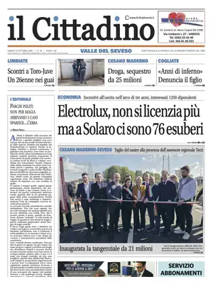 Prima Pagina "Il Cittadino di Monza e della Brianza"