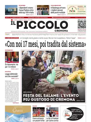Prima Pagina "Il Piccolo | Cremona"