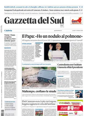 Prima Pagina "Gazzetta del Sud | Calabria"