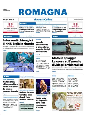 Prima Pagina "Il Resto del Carlino | Romagna"