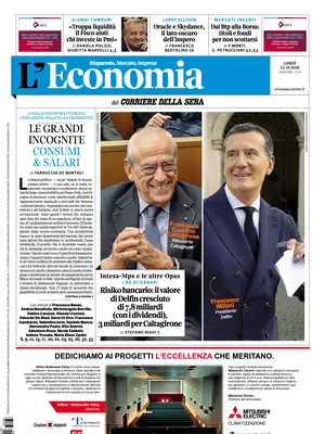 Prima Pagina "L'Economia | Corriere della Sera"