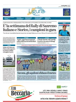 Prima Pagina "La Stampa | Liguria Ponente"
