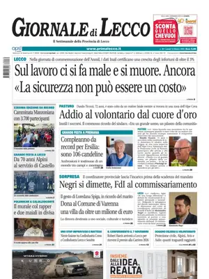 Prima Pagina "Giornale di Lecco"