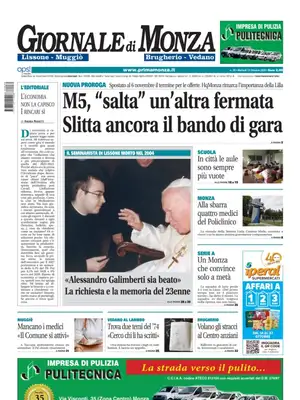 Prima Pagina "Giornale di Monza"
