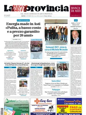 Prima Pagina "La Nuova Provincia | Asti"