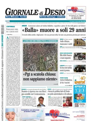 Prima Pagina "Giornale di Desio"