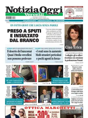 Prima Pagina "Notizia Oggi | Vercelli"
