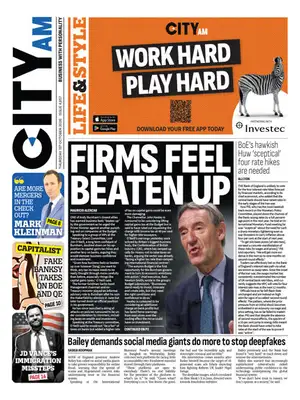 Prima Pagina "City A.M."
