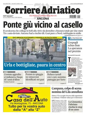 Prima Pagina "Corriere Adriatico | Ancona"