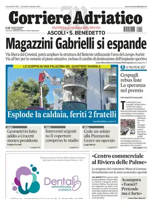 Prima Pagina "Corriere Adriatico | Ascoli"