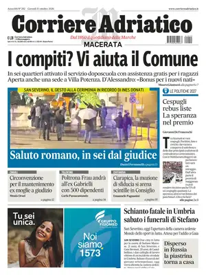 Prima Pagina "Corriere Adriatico | Macerata"