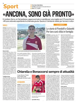 Prima Pagina "Corriere Adriatico SPORT"