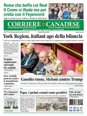 Prima Pagina "Corriere Canadese"