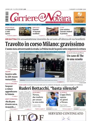 Prima Pagina "Corriere di Novara"
