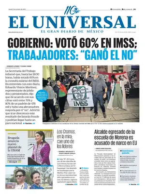 Prima Pagina "El Universal (Mexico)"