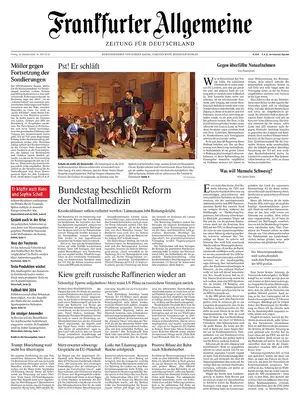 Prima Pagina "Frankfurter Allgemeine Zeitung"