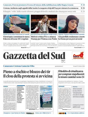 Prima Pagina "Gazzetta del Sud | Catanzaro"