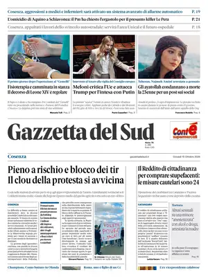 Prima Pagina "Gazzetta del Sud | Cosenza"