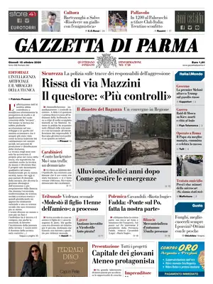 Prima Pagina "Gazzetta di Parma"