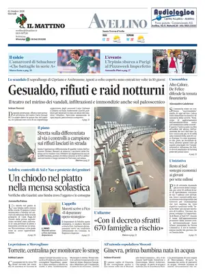 Prima Pagina "Il Mattino | Avellino"