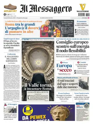 Prima Pagina "Il Messaggero"