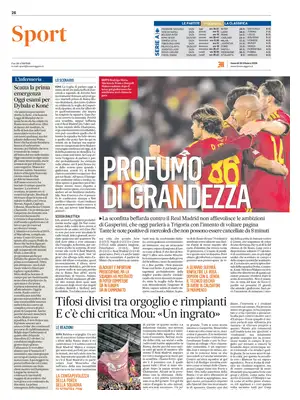 Prima Pagina "Il Messaggero SPORT"