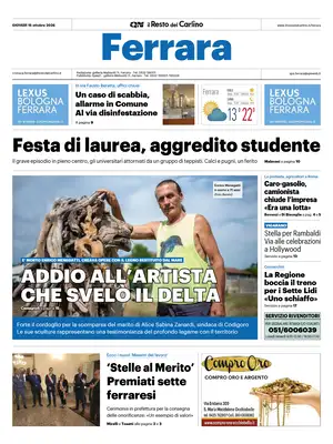 Prima Pagina "Il Resto del Carlino | Ferrara"