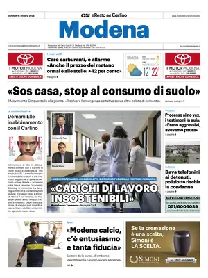 Prima Pagina "Il Resto del Carlino | Modena"