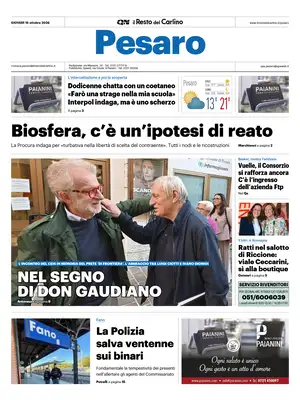Prima Pagina "Il Resto del Carlino | Pesaro"