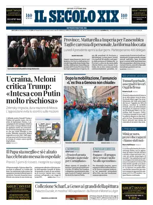 Prima Pagina "Il Secolo XIX"