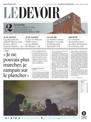Prima Pagina "Le Devoir"