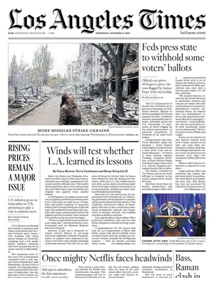 Prima Pagina "Los Angeles Times"