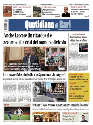Prima Pagina "Quotidiano di Bari"