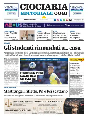 Prima Pagina "Ciociaria Editoriale Oggi"