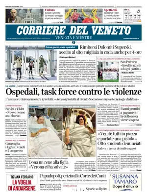 Prima Pagina "Corriere del Veneto"