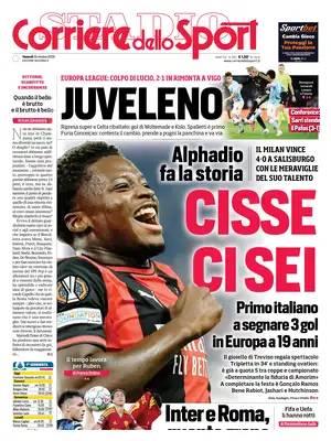 Prima Pagina "Corriere dello Sport"