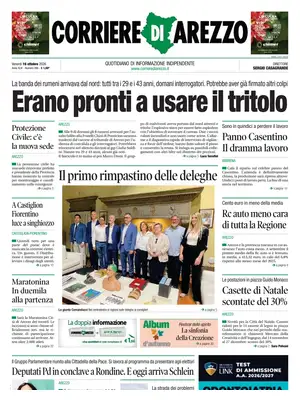 Prima Pagina "Corriere di Arezzo"