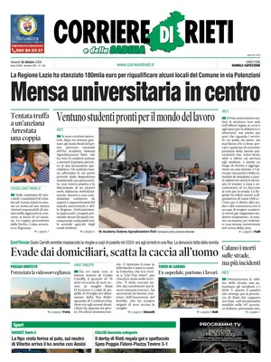 Prima Pagina "Corriere di Rieti e della Sabina"