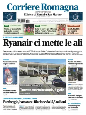 Prima Pagina "Corriere Romagna | Rimini e San Marino"