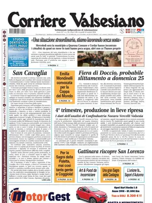 Prima Pagina "Corriere Valsesiano"