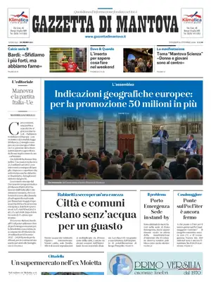 Prima Pagina "Gazzetta di Mantova"
