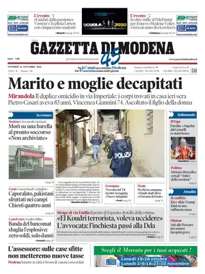 Prima Pagina "Gazzetta di Modena"