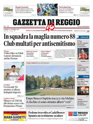 Prima Pagina "Gazzetta di Reggio"