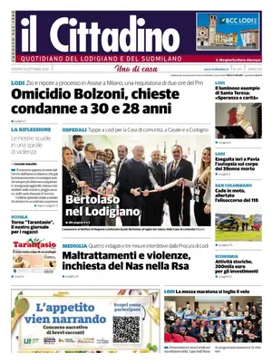 Prima Pagina "Il Cittadino di Lodi"