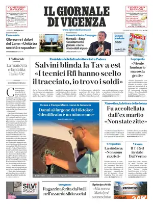 Prima Pagina "Il Giornale di Vicenza"