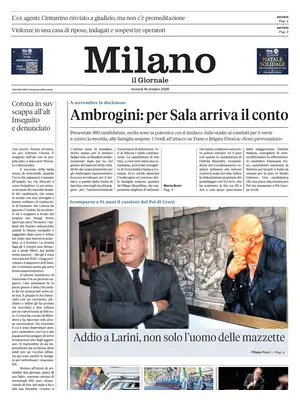 Prima Pagina "Il Giornale | Milano"