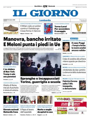 Prima Pagina "Il Giorno"